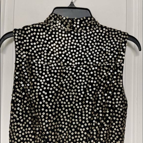 Diane von Furstenberg Black Gold Issie Sequin Mini Dress Size 4 - Picture 8 of 11